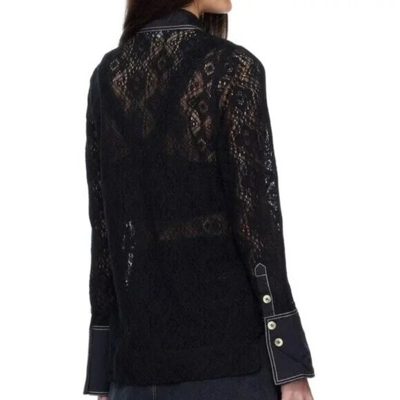 Ganni Lace Shirt- Black - Picture 4 of 10